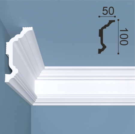 Белло Деко Карниз К4 100/50 (100х50х2000мм) (10). Полимер, композит
