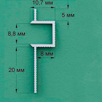 Лаконистик Теневая рейка CLASSIC (8,8х10,7х3000мм) черная анодированная с монтажной вставкой flex. Алюминий