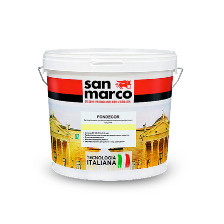 Сан Марко Грунт-краска под декоративные покрытия Fondecor bianco 10л, 80-100м2